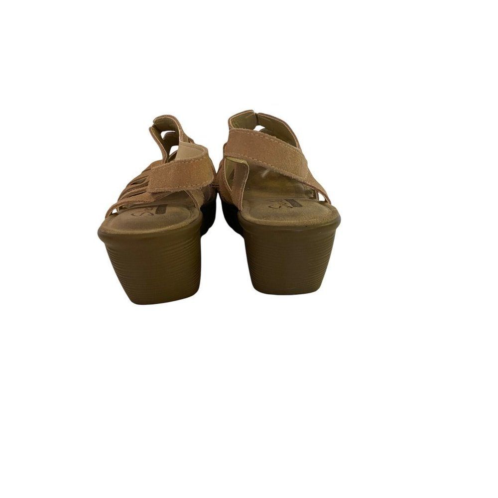 Skechers Womens Memory Foam Sizr 7 Beige Sandals Open Toe Slingback Wedge - Picture 5 of 8